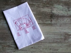 Choice Cuts of Pork Flour Sack Towel - discontinued